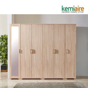 베이직 편백나무(무절)원목 2400 옷장세트 KMD-244