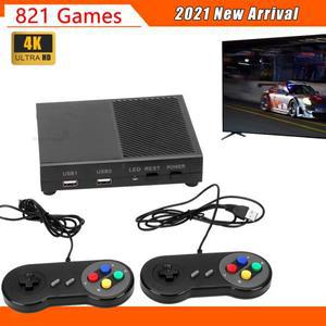 NES 레트로 클래식 핸드 비디오 게임 플레이어 TV 미니 콘솔에 대한 4K HD 출력 듀얼 유선 패드와 내장 821