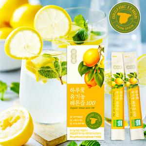 하루애 유기농 레몬즙 100 스틱 NFC 착즙 통레몬 레몬 원액 1박스(14포) 주스 레몬수 물없이 압착 