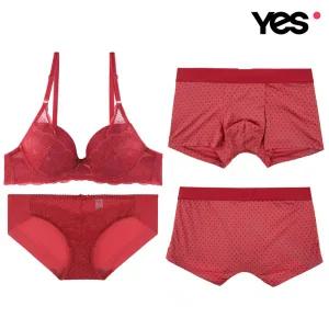 [롯데백화점]예스 도트레이스 커플속옷SET2 YSWBW809YSWPW810YSMDW809