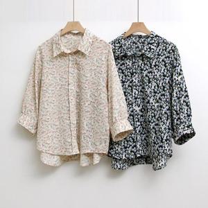 |CDH3153|틴배네 여성 블라우스 카라 2color 스프링 패턴 7부 셔츠
