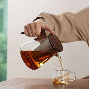 [NS홈쇼핑]명품 사마도요 우드핸들 티포트 티팟 800mL (BC11_스텐필터) 유리서버..