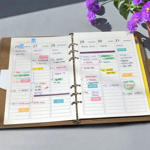 이니셜스 다이어리 6공 리필 속지 / A5 B6 노트식 이틀식 방안 드로잉 노트