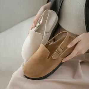 SOVO 코벤트 스웨이드 착화감 좋은 단화 슬링백 여성단화 가을신발 4cm