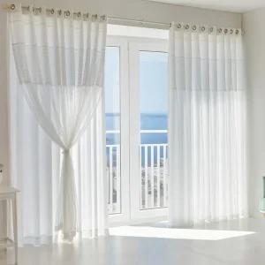 맞춤제작 아르피어 이중 레이스 화이트 쉬폰 커튼