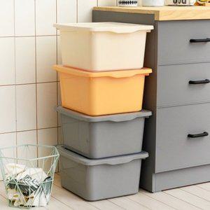 [보노하우스]레브 옷 수납 리빙박스 L 4P 투명 뚜껑 팬트리 정리함