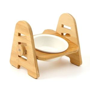 애완 대나무 4단 높이조절 도자기식기 1구 밥 물그릇 (WD88462)