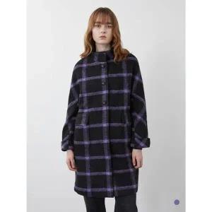 [올리비아로렌] 밴드넥 퍼플 체크 코트 VOCEA3W9341[34712660]