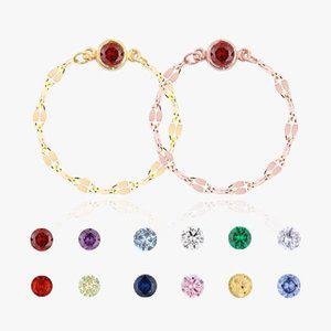 [엘렌쥬얼리]14K 트윙클 아몬드 탄생석 체인 금 반지