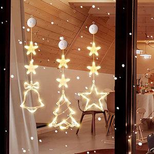 LED 3단 크리스마스 별 눈꽃 트리 종 창문 조명 전구 꾸미기 데코 장식 등