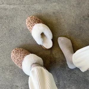 SOVO 드비치 퍼트리밍 털안감 털슬리퍼 2cm