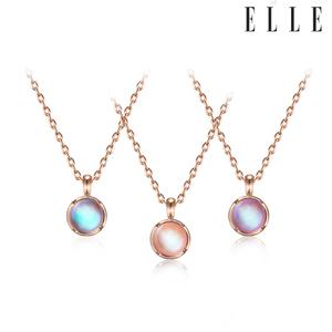 [엘르주얼리] 14K GP 문스톤 심플 원형 목걸이 ELBRNN219