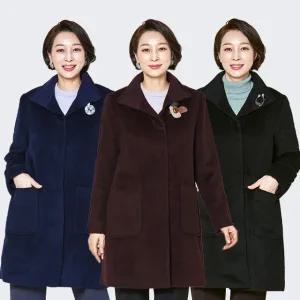 [마담엘레강스] 지젤 니트카라 알파카 코트 K234CT04