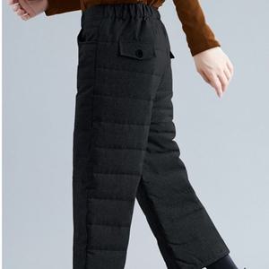 8-9부 방한 여자 스타일 여성 패딩 바지 겨울 솜 누빔