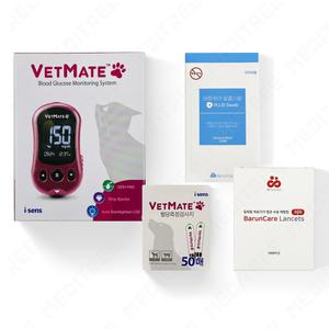 벳메이트 반려동물용 혈당측정기 혈당계+시험지50매+침100개+솜100개 세트