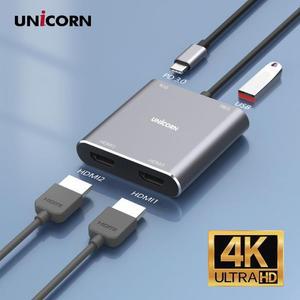 [MENPV1OQ_52BH]유니콘 C타입 to HDMI 듀얼 4IN1 CH-500KD