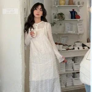 [롯데백화점]온앤온 플라워 슬리브리스 원피스 NEW5SO212