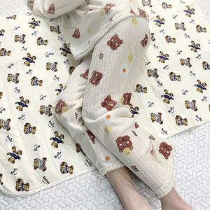 안심 방수 패드 생리 아기 침대 순면 언더 매트 S-XL