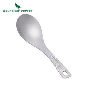 Boundless Voyage 티타늄 스푼 캠핑 여행 수프 야외 커트레이 큰 그릇 경량 식기류 휴대용