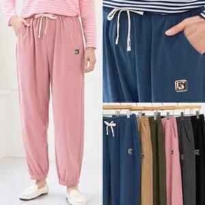 마미소 B 조거 바지 골지 밴딩 리본 허리끈 엄마 할머니 빅사이즈 40 60 마담 중년 여성 옷