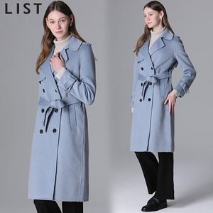 [리스트(LIST)] 울 캐시미어 벨티드 더블 코트 (택가격:428000원)