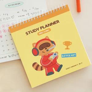 초등 공부 습관 저학년 스터디 플래너 3개월 옐로우/학습 계획표 학생 학교 시험 스케줄 노트 다이어리