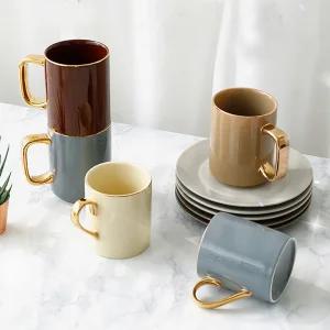 에크렌 24K 골드 머그 4색 300ml 350ml 고급 커피잔 머그컵 주방용품