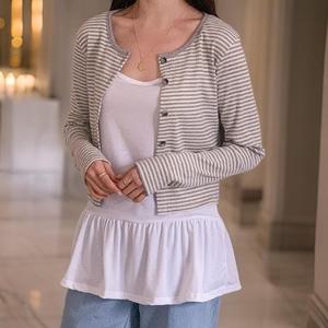 여자 프릴나시티 발레코어 레이어드 티셔츠