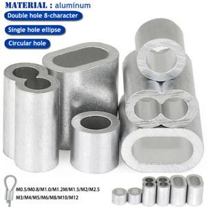 새로운 5-500pcs 와이어 로프 라운드 단일 구멍 알루미늄 슬리브 척 타원형 클립 버클 빠른