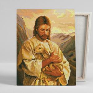 예수님그림 보석십자수 기독쇼보석십자수 아기양과 예수님 40 50 기독교십자수