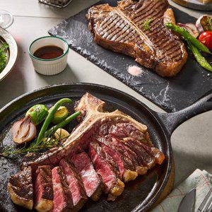 [한우][예담] 드라이에이징 한우 스테이크 엘본300g+티본300g