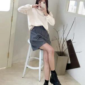 /옷자락 여자 헤링본 패턴 핀턱 2컬러 팬츠 반바지