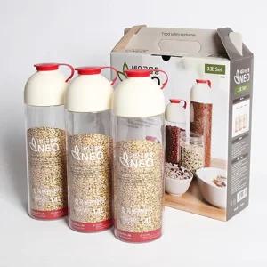 빈티지 밀폐 잡곡용기 시리얼통 냉장고 보관 1.1L 3개