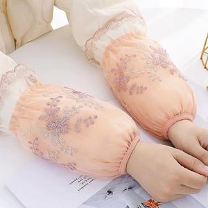 플라워레이스 자수 팔토시 슬리브 여성 소매보호 반토시 사무실 작업용