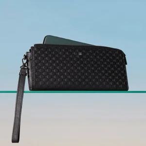 닥스 액세서리 [지퍼장지갑(핸드폰수납)][LOUIS][루이스] 블랙 수입가죽 루이스 엠보 DD 패턴 DBWA5F360B