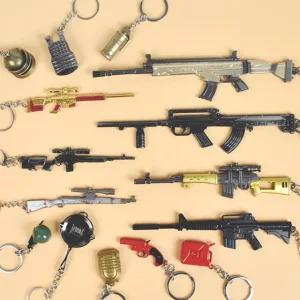 총 피규어 무기 헬멧 모양 배그 배틀 그라운드 키링 미니 시리즈 굿즈 캐릭터