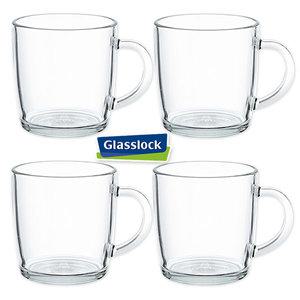 글라스락 내열강화유리 달콤머그(460ml)-4개 스위티커피컵 손잡이유리잔 홈카페 클래식머그컵