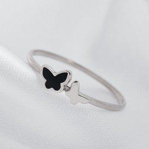 [엘렌쥬얼리]925 Silver 트윈 나비 블랙 에폭 미스 링 반지