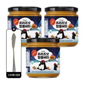 프리즈넛 플러스 100% 피넛버터 크런치 땅콩잼 430g 3병 + (증정) 스텐 버터스프레더