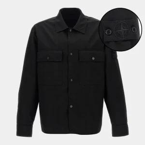 오늘출발  남성 와펜 패치 고스트 오버셔츠 자켓 블랙  8115Q10F2 V0029