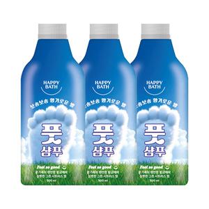 해피바스 필쏘굿 풋샴푸 리필 500ml, 3개