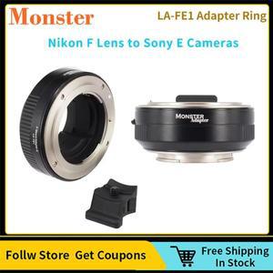Monster LA-FE1 자동 초점 어댑터 링 Nikon F 마운트-A7R4 A7III A9 A6400 용  E 카메라