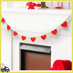 전문 발렌타인 데이 장식 집 벽난로 벽 사무실 Dur에 대한 구슬과 사랑 심장 모양의 나무 교수형 배너