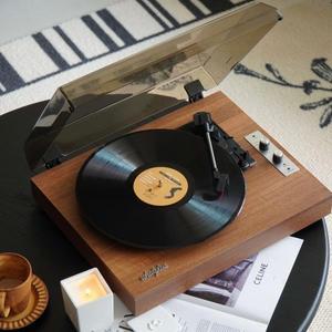 WhatPlus From1900 비닐 레코드 플레이어 레트로 축음기 오디오 통합 블루투스 스피커 선물