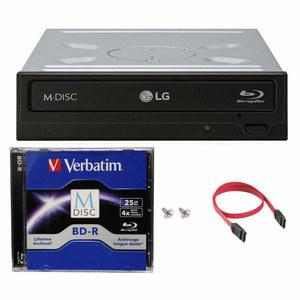 WH14NS40 16X BDXL DVD CD 내부 버너 드라이브 번들, 25GB M-DISC BD + SATA 케이블 + 장착 나사