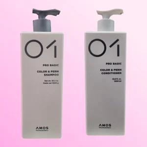 아모스 컬러앤펌 2종 new (샴푸+컨디셔너)각1kg 염색 펌 손상모전용