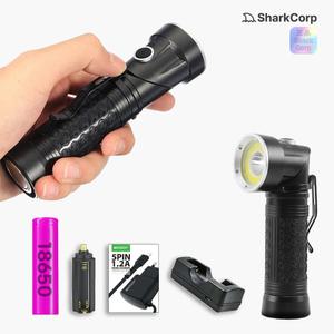 1200루멘 ㄱ자 변형 LED 충전식 손전등 풀세트 후레쉬