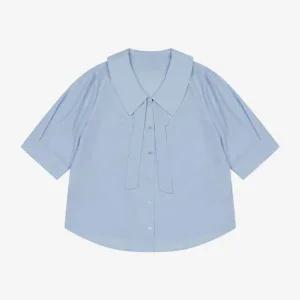 [갤러리아] [25S/S] 타이 리본 반팔 블라우스 (BKBAE2473)(BKB2473)