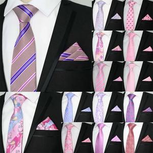 혼주넥타이 핑크색 넥타이 세트 도트 파티 크라바트 꽃무늬 코르바타 스트라이프 8CM 비즈니