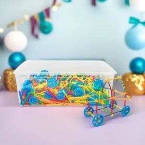 바퀴대롱블럭 소프트 블록 빨대 스틱 막대 조립놀이 모형 만들기 소근육발달 (2290p)